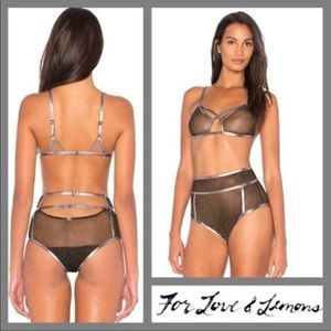 Vega Glitter Bra & Panty Set - For Love & Lemons